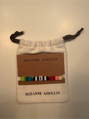 Roxanne Assoulin Multicolor enamel Bead Bracelet with Letter E